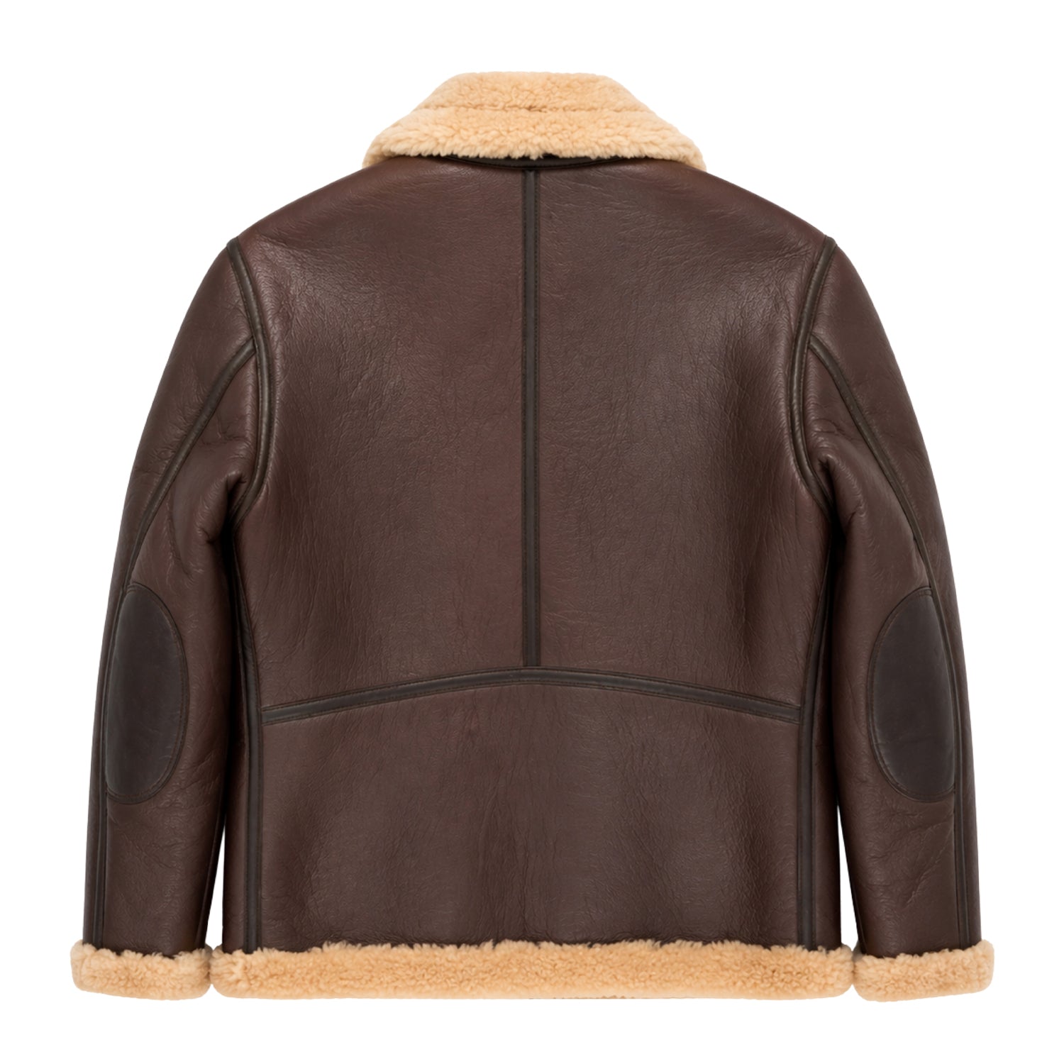 Women's Bomber Pilot Flying Brown Shearling Jacket (Back)