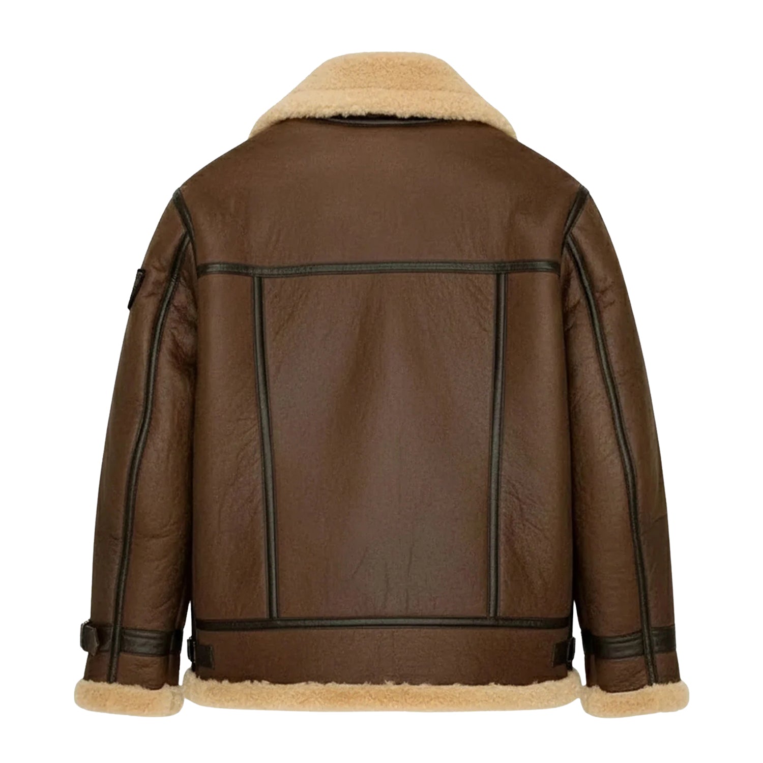 Women's Bomber Real Fur Shearling Jacket (Back)