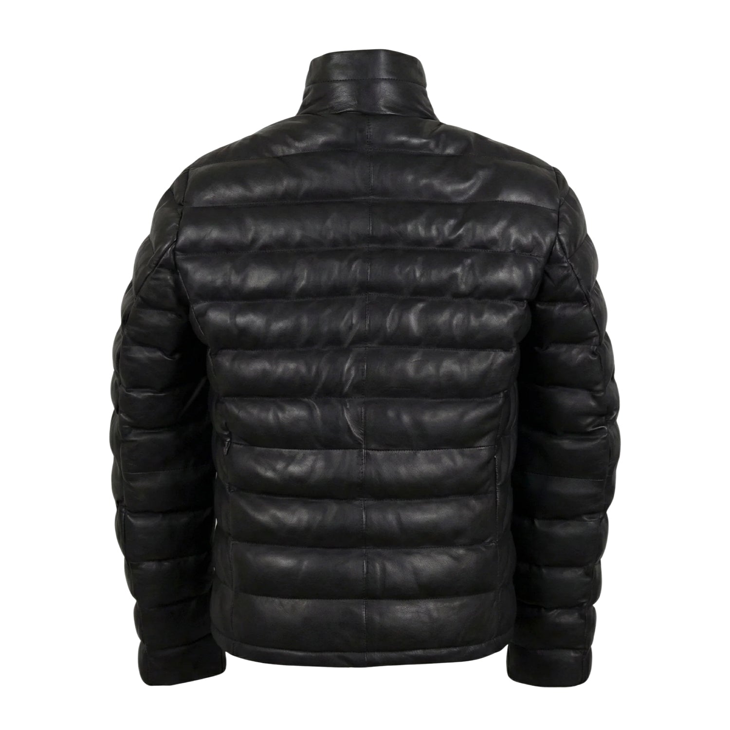 Women's Quilted Sleek and durable Black Puffer Jacket (Back)