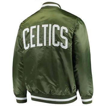 Boston Celtics Green Full-Snap Satin Jacket - NBA