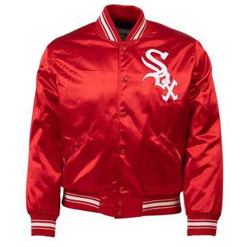 Men 1971 Chicago White Sox Red Satin Bomber Jacket - MLB