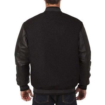 Men Dallas Stars Wool-Leather Black Varsity Full-Snap Jacket - NBA