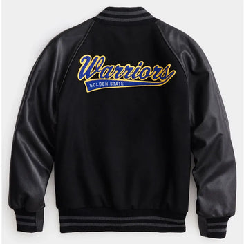 Men Golden State Warriors Varsity Black Jacket  - NBA
