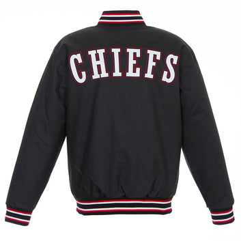 Kansas City Chiefs Poly Twill Black Varsity Jacket - NFL