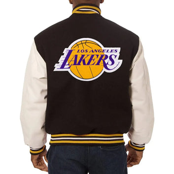 Men Los Angeles Lakers Domestic Black and White Varsity Jacket - NBA