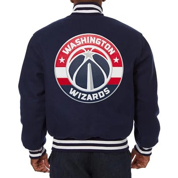 Men Navy Washington Wizards Varsity Wool Jacket - NBA