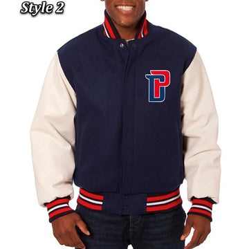 Men Detroit Pistons Style 2 Navy & White Varsity Jacket - NBA