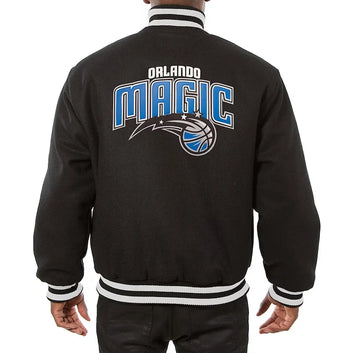 Men Orlando Magic Varsity Black All Wool Jacket - NBA