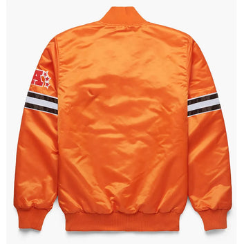 Men Pick and Roll Denver Broncos Orange Satin Jacket - NFL