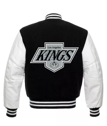 Letterman Los Angeles Kings Black and White Varsity Jacket - NHL