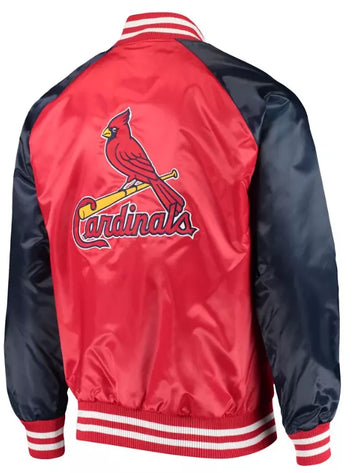 Men St. Louis Cardinals Satin Red varsity Jacket Full-Snap with Embroidery logos - MLB