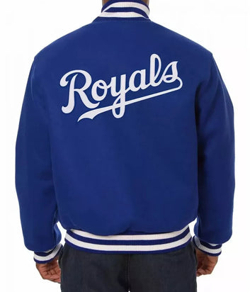 Men Letterman Kansas City Royals Blue All Wool Varsity Jacket - MLB