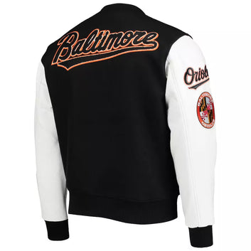 Letterman Baltimore Orioles Pro Standard Black and White Varsity Jacket - MLB