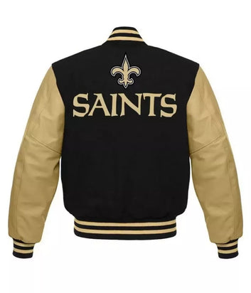 Letterman New Orleans Saints Black And Gold Varsity Jacket - NFL