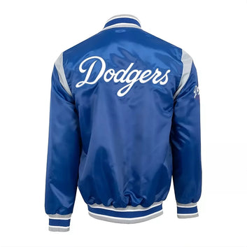 MLB - Los Angeles Dodgers Satin Varsity Jacket Full-snap Embroidery logos blue