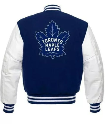 Letterman Toronto Maple Leafs Varsity Jacket Blue and White - NHL