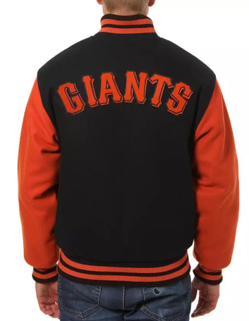 Men San Francisco Giants black Letterman Wool Varsity Jacket - Baseball MLB
