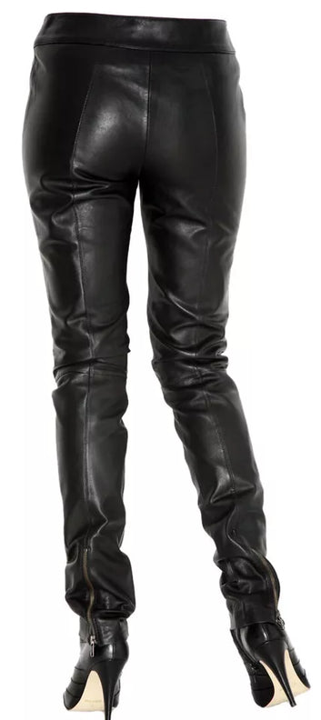 Leather Pants Size Leggings Women Pant Rise Vegan Skinny Trousers Soft Black