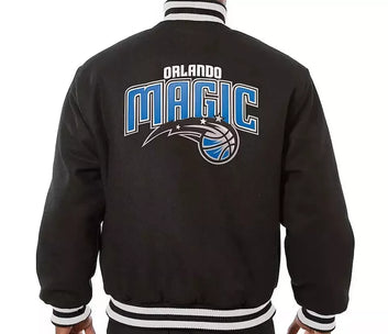Orlando Magic Black All Wool Letterman Varsity Jacket NBA