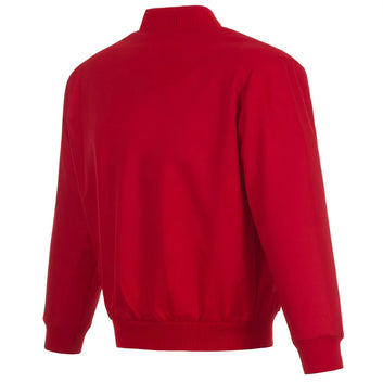 Men Tampa Bay Buccaneers Red Poly Twill Varsity Jacket - NFL