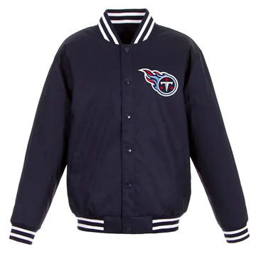 Men Tennessee Titans Navy Blue Varsity Wool Jacket - NFL