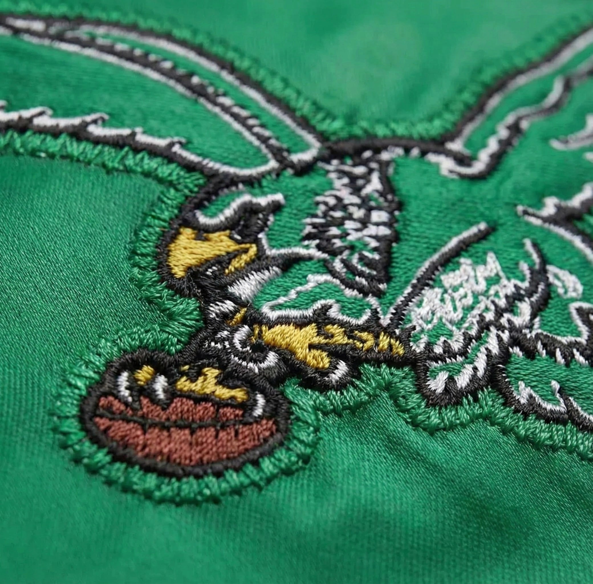 NFL Men's Classic Philadelphia Eagles 80s Green Satin Varsity Jacket (Logo)