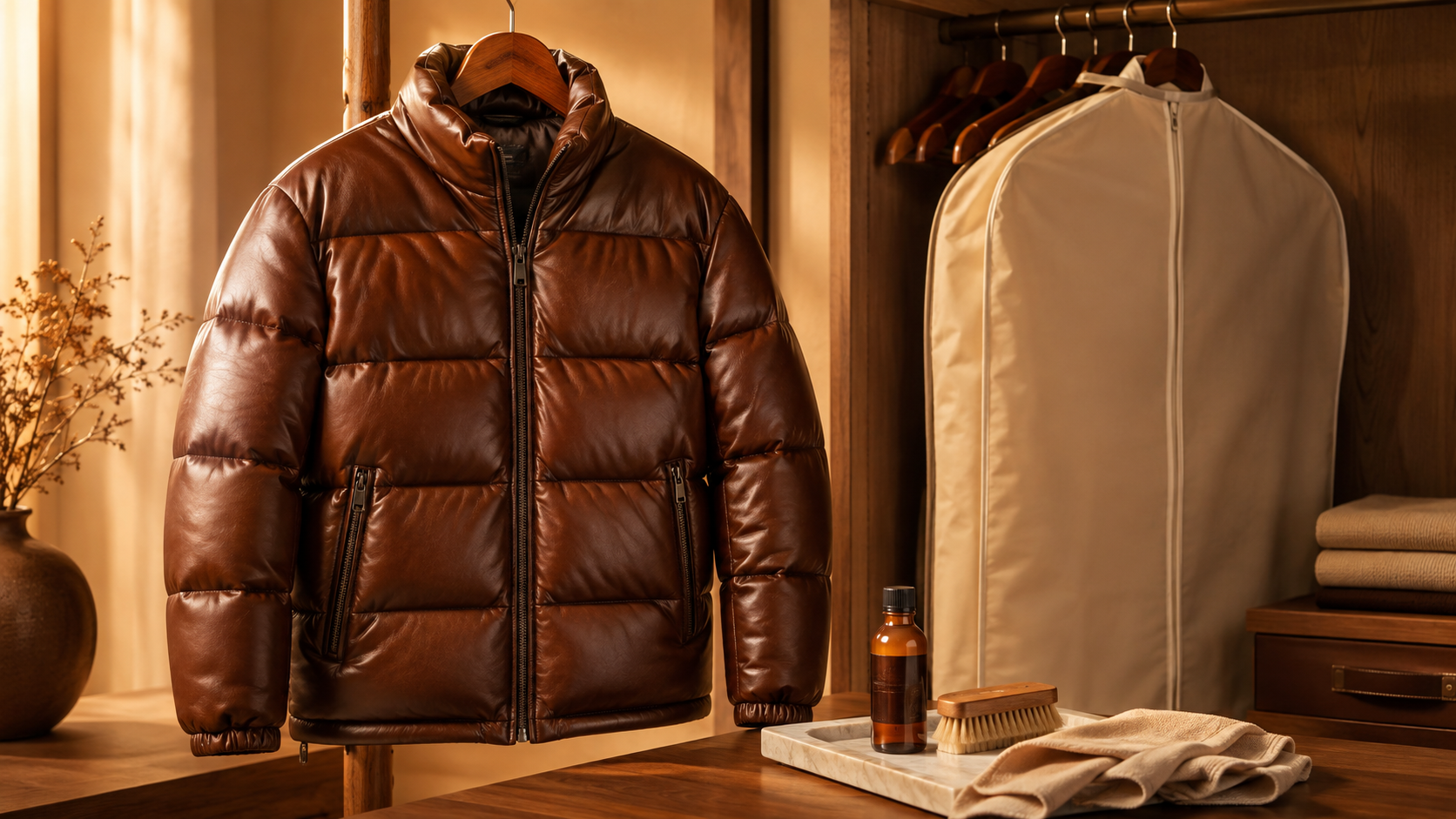 Leather Puffer Jacket Care How to Clean, Store and Protect the Quilting