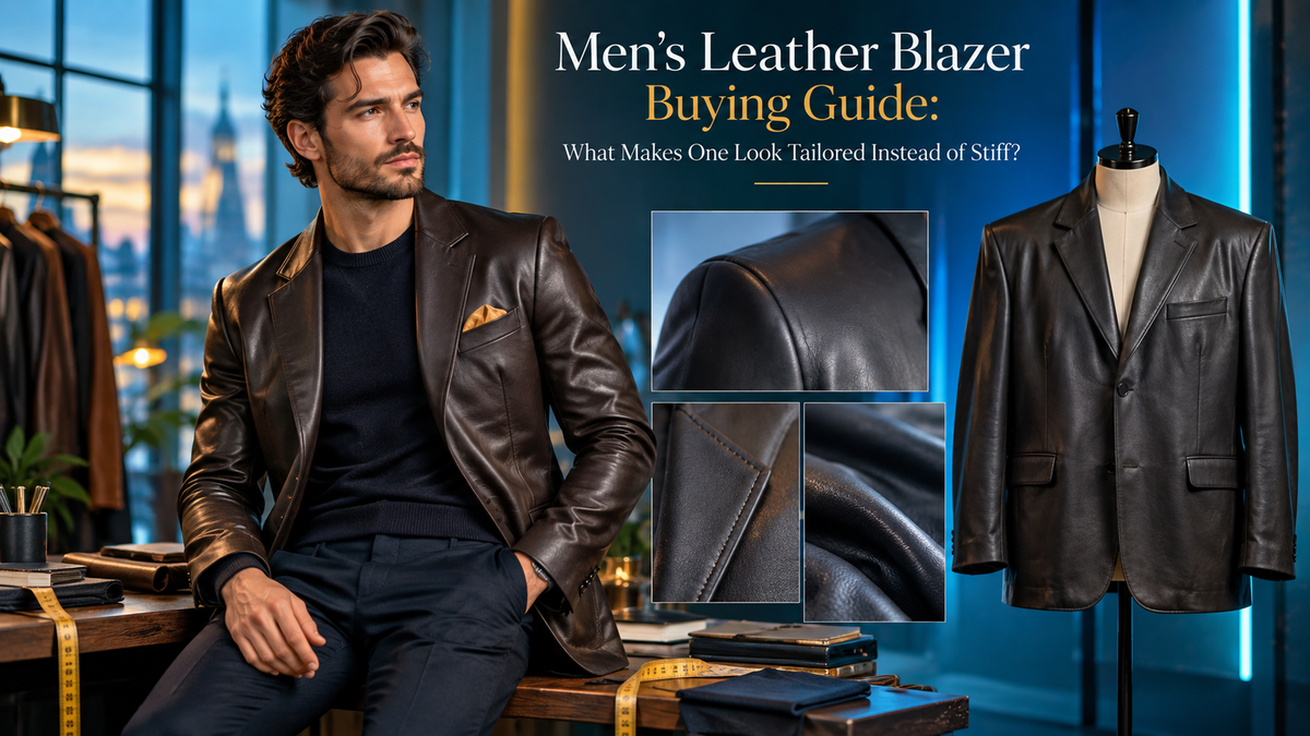 Men’s Leather Blazer Buying Guide: What Makes One Look Tailored Instead of Stiff?