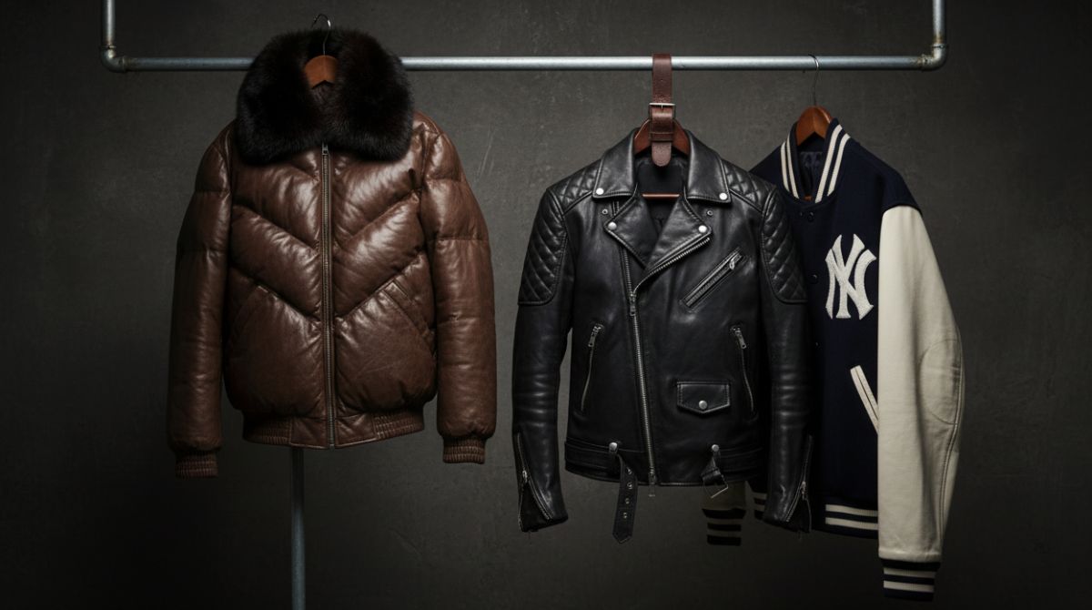 Complete guide to leather types and grades used in jackets featuring premium leather collection