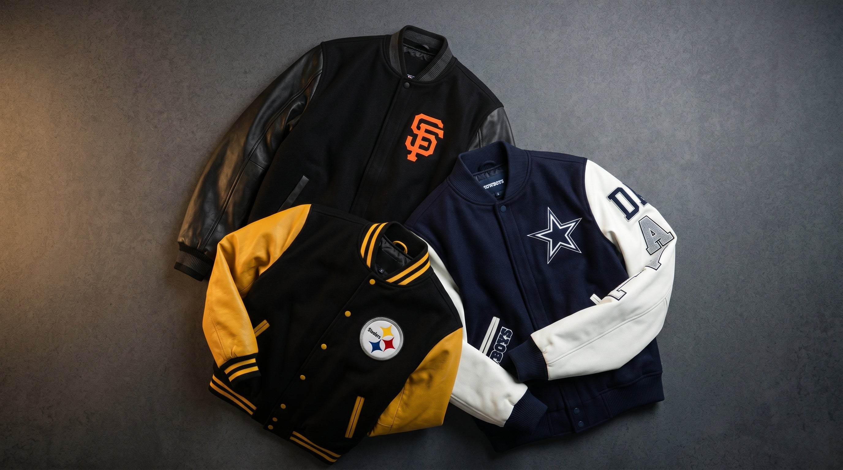 Men's and women's varsity jackets collection, classic letterman and satin styles at Leather Nativ