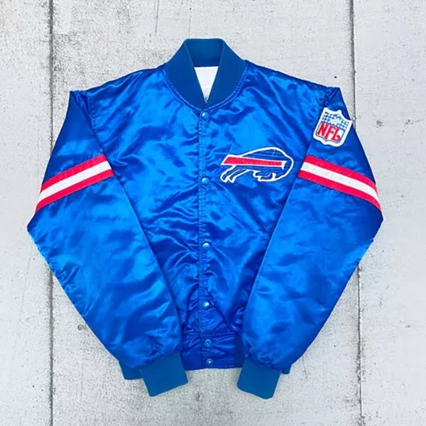 NFL Buffalo Bills Jacket Vintage Satin Bomber Jacket 90s Baseball Varsity Jacket