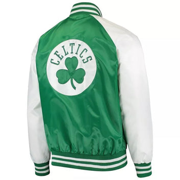 Boston Celtics Green Satin Letterman Varsity Jacket – NBA Fan Gear
