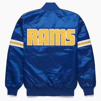 NFL Los Angeles Rams Blue Satin Lettermen Varsity Jacket