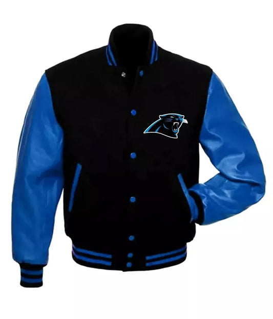 Carolina Panthers Varsity Jacket Original Wool & Leather Sleeves