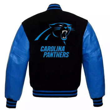 Carolina Panthers Varsity Jacket Original Wool & Leather Sleeves