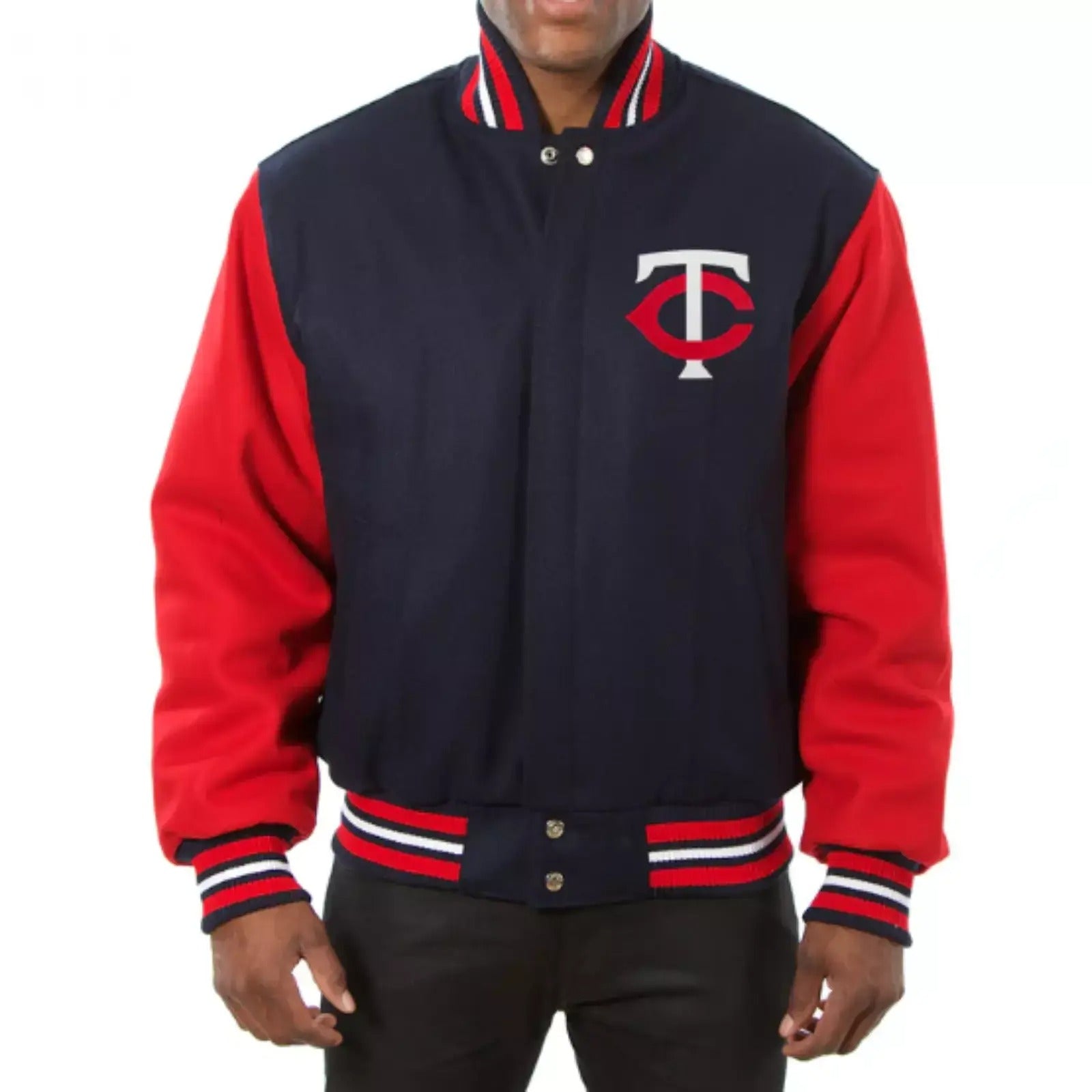 Men Minnesota Twins Letterman Wool varsity jacket - Logo Patches & Leather Sleeves - MLB