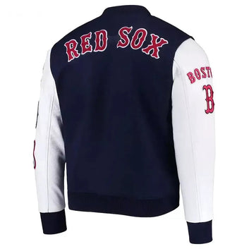 Men Letterman Boston Red Sox Navy and White Varsity Jacket - MLB
