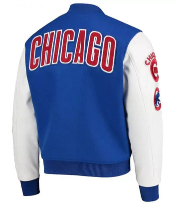 Men Letterman Chicago Cubs Blue and White Varsity Jacket - MLB
