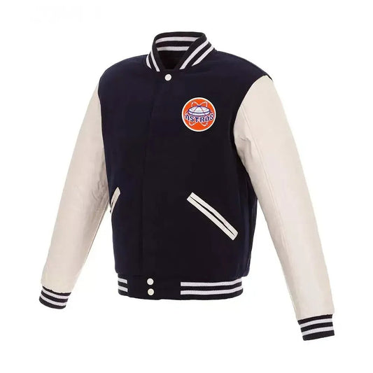 Men Letterman Minnesota Twins Navy and White Varsity Jacket - MLB