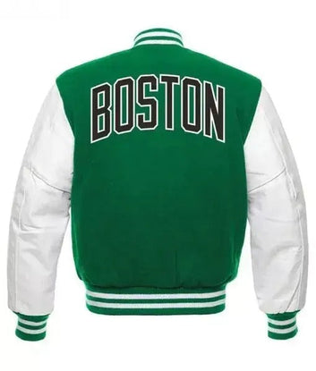 Letterman Boston Celtics Green and White Varsity Jacket green and white - NBA
