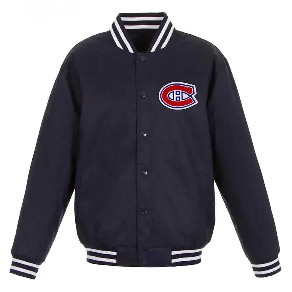Letterman Montreal Canadiens Navy-All Wool Varsity Jacket - NHL