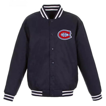 Letterman Montreal Canadiens Navy-All Wool Varsity Jacket - NHL
