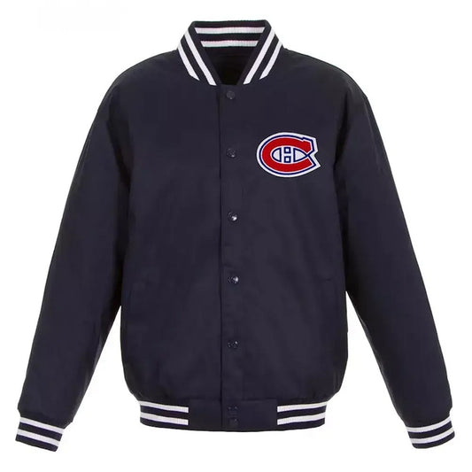Letterman Montreal Canadiens Navy-All Wool Varsity Jacket - NHL