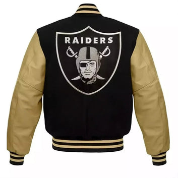 Lettermen Oakland Las Vegas Raiders Varsity Jacket With Genuine Leather Sleeves