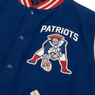NFL Men's New England Patriots Navy Blue Varsity Jacket  (Logo Close Up)