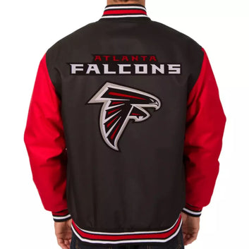 Atlanta Falcons Letterman Varsity Jacket Wool with Genuine Leather sleeves NFL