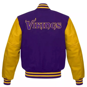 Minnesota Vikings Fans Purple and Yellow Letterman Varsity Jacket