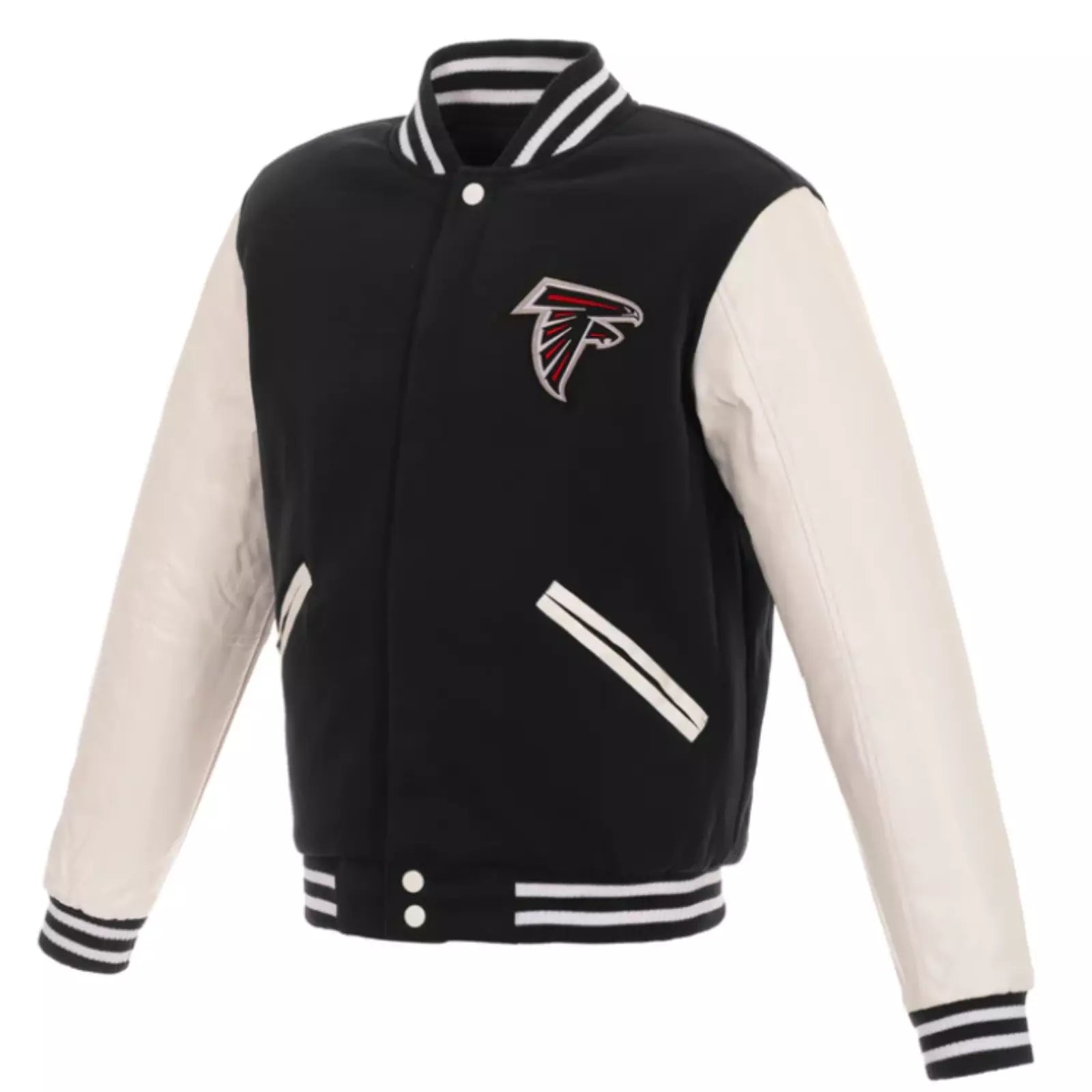 NFL Atlanta Falcons Letterman Varsity Jacket Wool with Genuine Leather sleeves