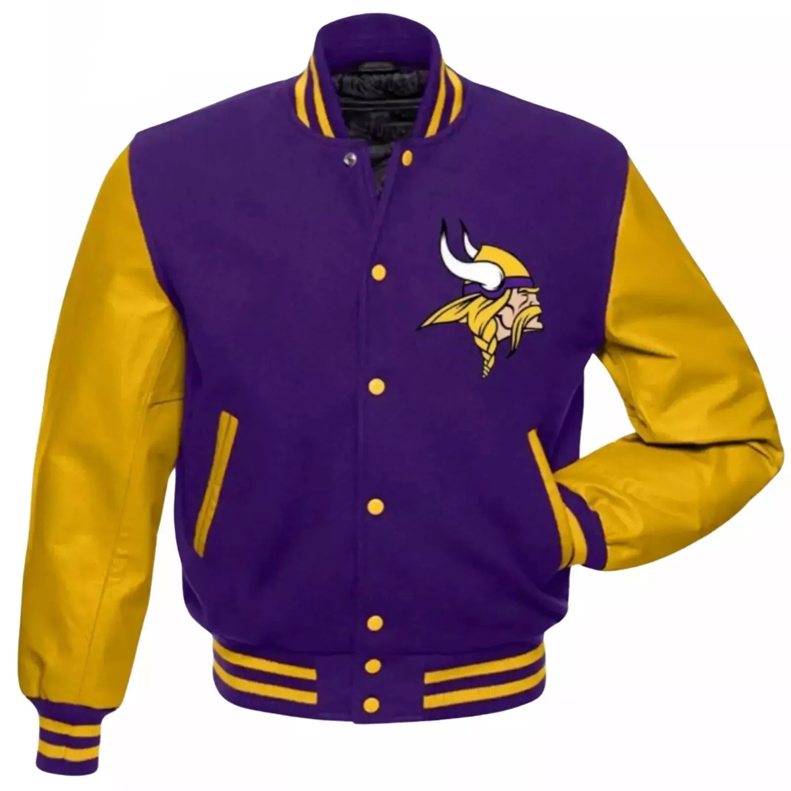 Minnesota Vikings Fans Purple and Yellow Letterman Varsity Jacket
