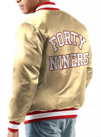 NFL Letterman San Francisco 49ers Satin Varsity Jacket full-snap Embroidery logo